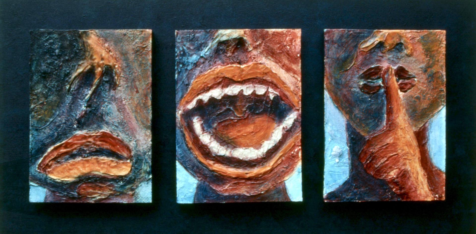 Frustración / Frustration - sur bois, ca. 30 x 50 cm, 1998
