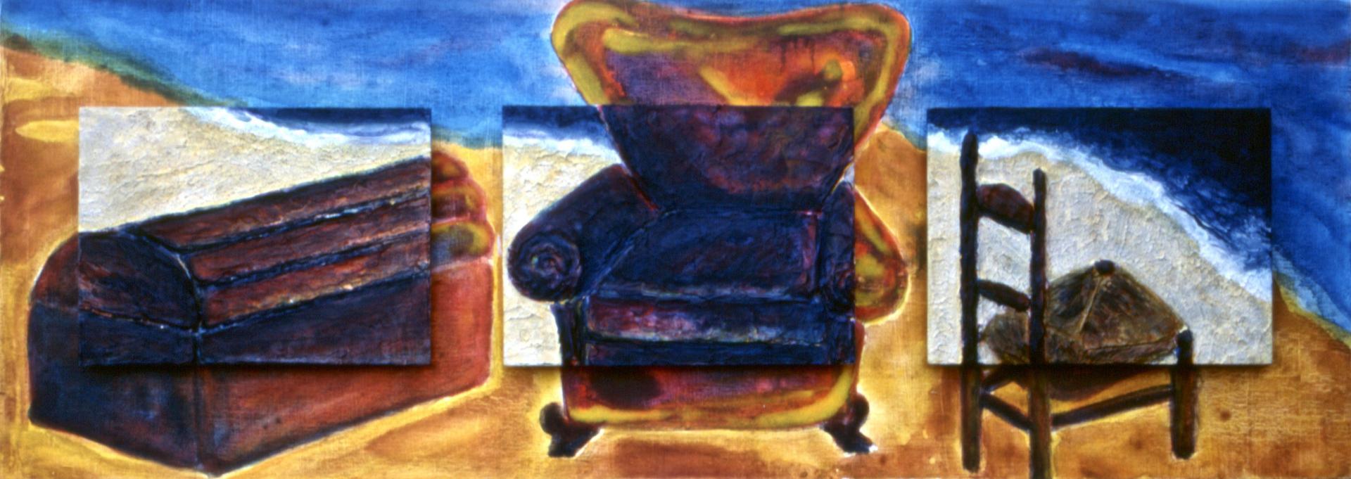 Reencuentro / Rencontre - sur bois, 25 x 75 cm, 1998